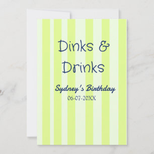 Getränke & Drinks grün gestreift Geburtstagsname D Einladung