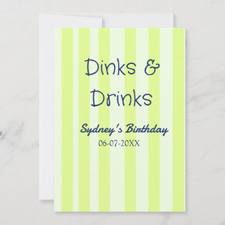 Getränke & Drinks grün gestreift Geburtstagsname D Einladung