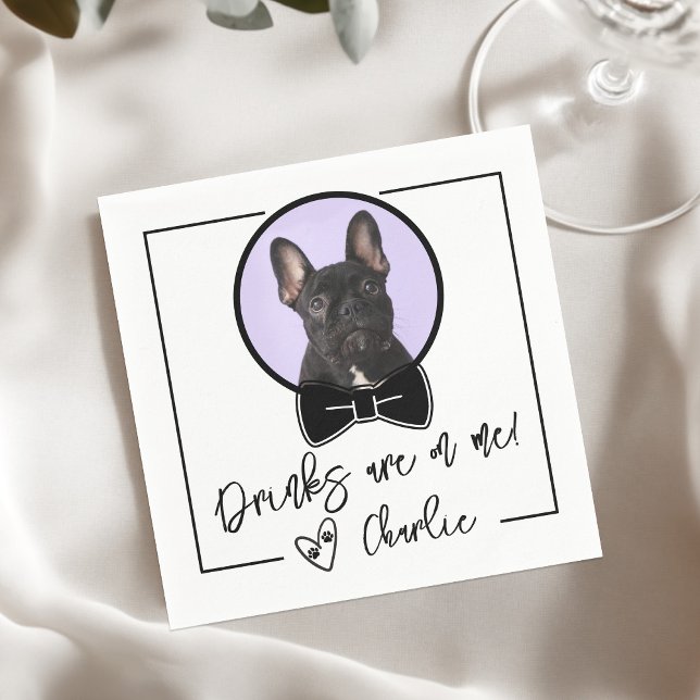 Getränke gehen auf mich Hundehochzeit Serviette (Drinks are on me Dog Wedding Napkins)