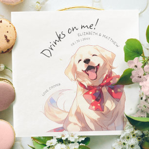 Getränke Gehen Auf Mich Labrador Wasserfarbe Spaß Serviette