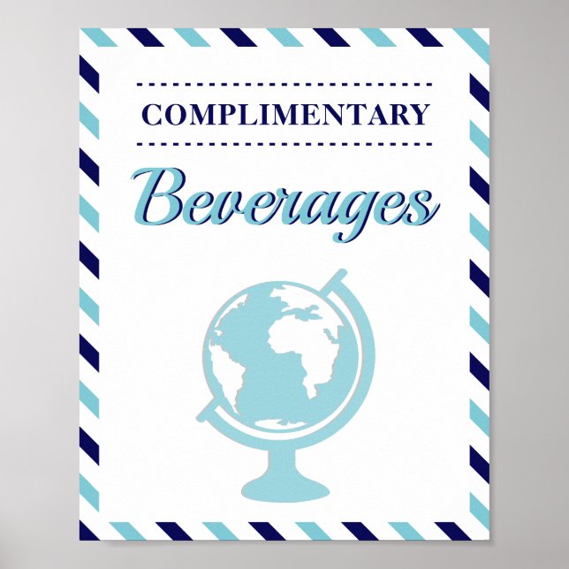 Getränke Getränke Navy Blue Travel Airline Poster (Vorne)