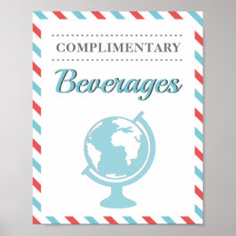 Getränke Getränke Red Blue Travel Airline Poster