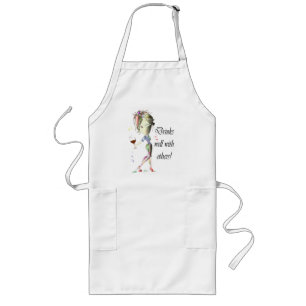 Getränke gut mit anderen, lustige Weinkunst Lange Schürze