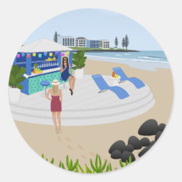 Getränke im Beach Bar Runder Aufkleber