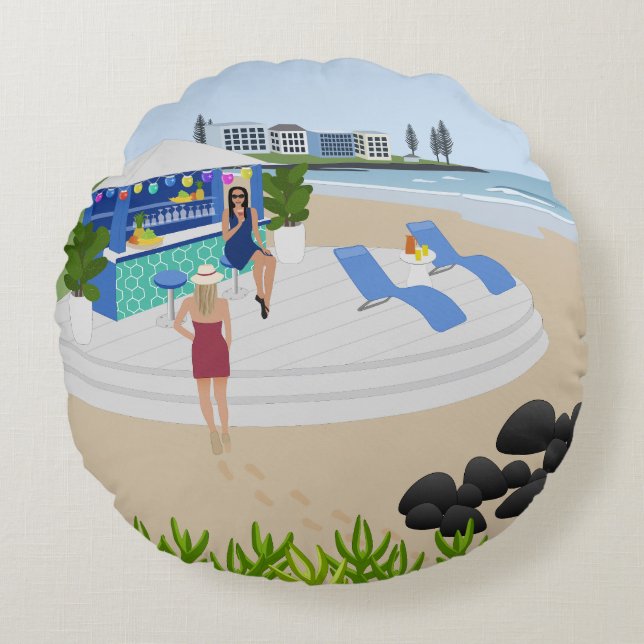 Getränke im Beach Bar Rundes Kissen (Vorderseite)