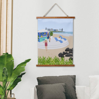 Getränke im Beach Bar Wandteppich Mit Holzrahmen