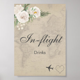 Getränke im Flug Reisethema Junggesellinnen-Abschi Poster