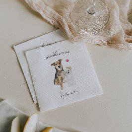 Getränke in uns | Niedlicher Hund Hochzeit Napkins Serviette
