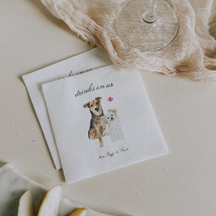 Getränke in uns Niedlicher Hund Hochzeit Napkins Serviette