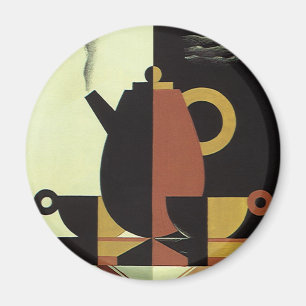 Getränke Kaffee-Kanne mit Tassen aus der Vintage-Z Magnet