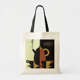 Getränke Kaffee-Kanne mit Tassen im Vintage-Stil Tragetasche