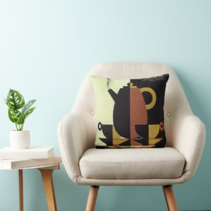 Getränke Kaffee-Kanne mit Tassen Kissen