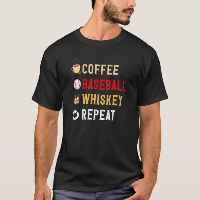 Getränke Lover Funny Coffee, Baseball, Whiskey Rep T-Shirt (Vorderseite)
