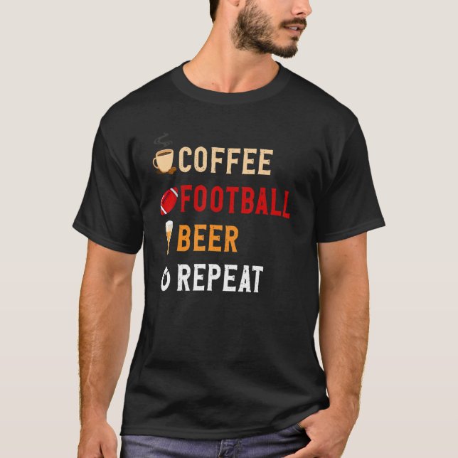 Getränke Lover Funny Coffee, Fußball, Bierwiederho T-Shirt (Vorderseite)