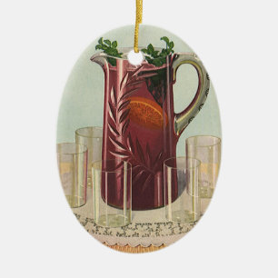 Getränke und Erfrischungsgetränke im Vintage-Stil, Keramik Ornament