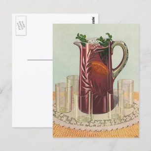 Getränke und Erfrischungsgetränke im Vintage-Stil, Postkarte