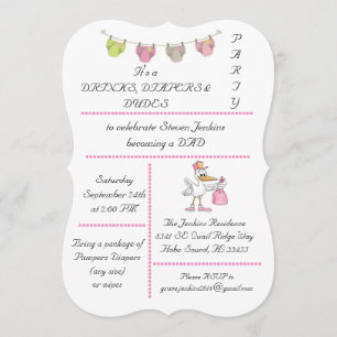 Getränke, Windeln und Typen - Einladung