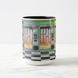 Getränkeautomat im Vintage-Diner Zweifarbige Tasse