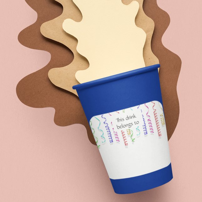 Getränkekennzeichen Tag Celebration Party Quadratischer Aufkleber (Von Creator hochgeladen)