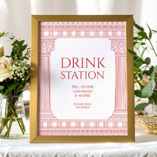 Getränkestation Plakat für Göttinnen-Party