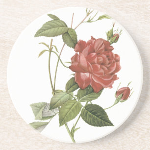 Getränkeuntersetzer mit Vintage-Roter Rose