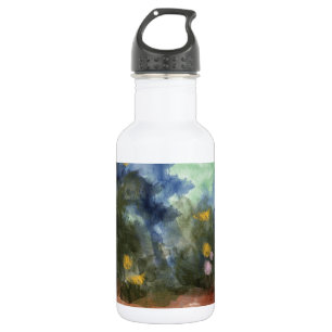 Getränkflasche, geblümter Weg Aquarell Edelstahlflasche