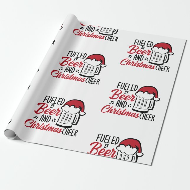 Getränkt von Bier und Weihnachtsgeschenk Geschenkpapier (Ungerollt)