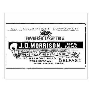 Getränktes Tarantula-Apothekarketikum Gummistempel