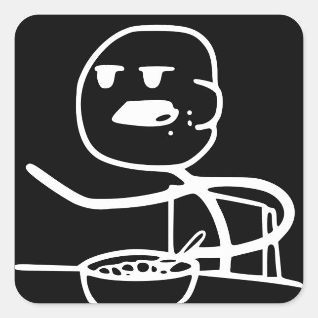 Getreide Meme Typ Quadratischer Aufkleber (Vorderseite)