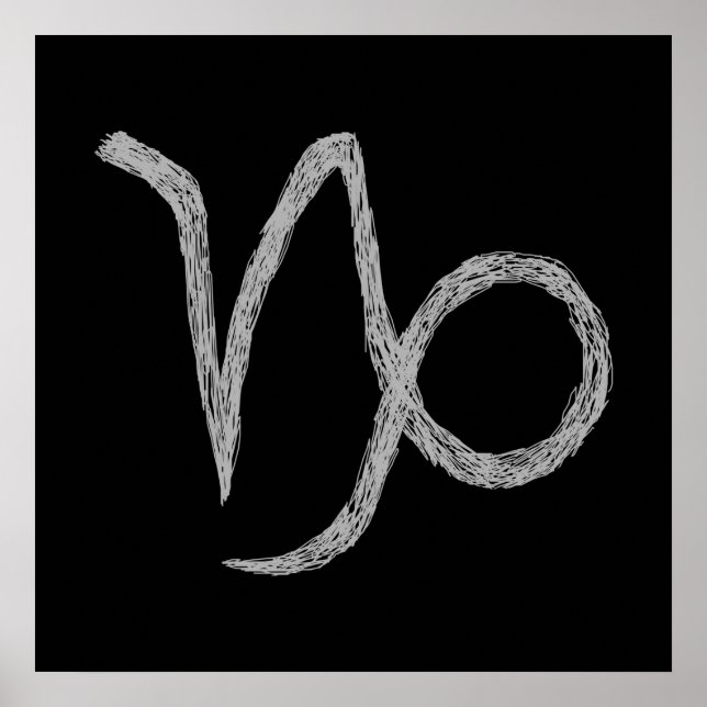 Getreide. Zodiac Astrologie Zeichen. Schwarz. Poster (Vorne)