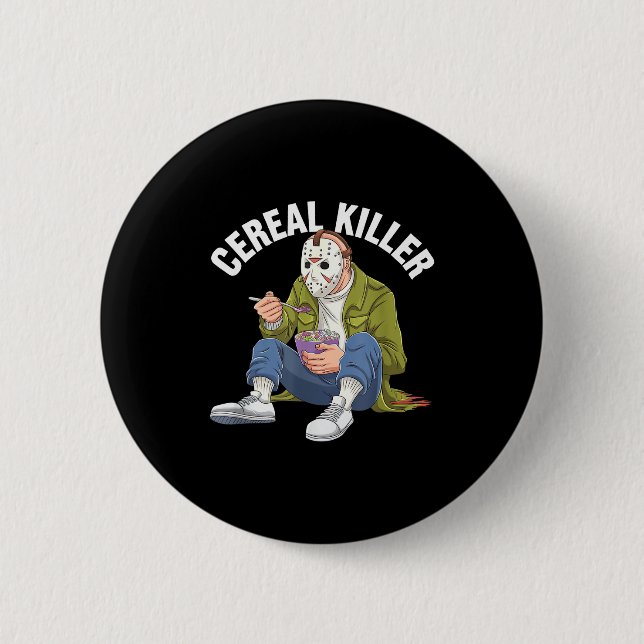Getreidekiller Lustiger Halloween-Horrorfilm Maski Button (Vorderseite)