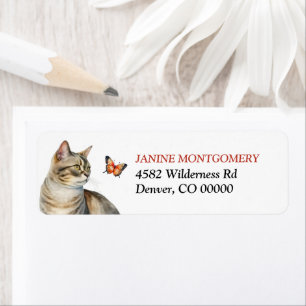 Getrennte Adresse von Tabby-Katze und Monarchfalte