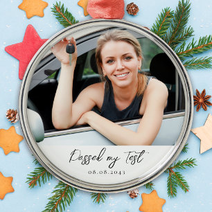 Getrennte Fahrprüfung Herzlichen Glückwunsch Foto  Ornament Aus Metall