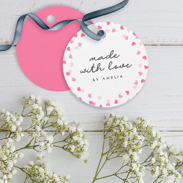 Getrennte rosa Herzklopfen aus Liebe Geschenkanhänger