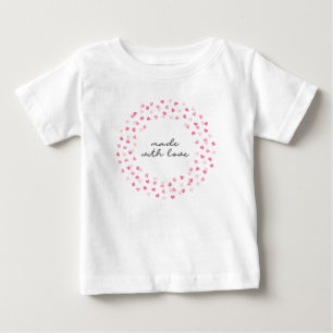 Getrennte rosa Herzklopfen Confetti aus Liebe Baby T-shirt