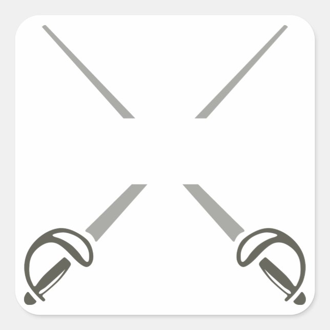 Getrennte Schwerter Quadratischer Aufkleber (Vorderseite)