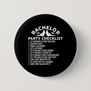 Getried Groom Funny Bachelor Party Checkli Button