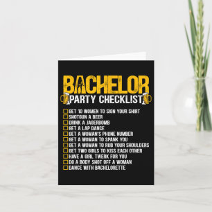 Getried Groom Funny Bachelor Party Checkli Karte