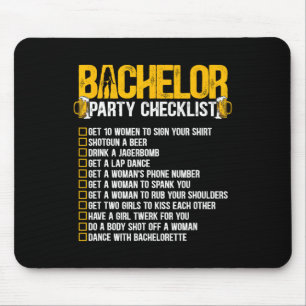 Getried Groom Funny Bachelor Party Checkli Mousepad
