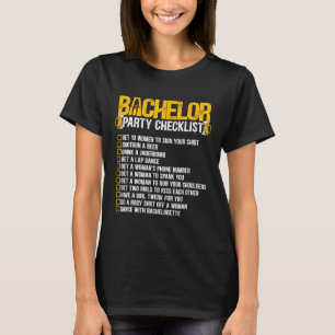 Getried Groom Funny Bachelor Party Checkli T-Shirt
