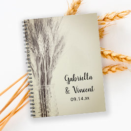 Getrocknete Barley Bottle Farm Wedding Guest Book Notizblock