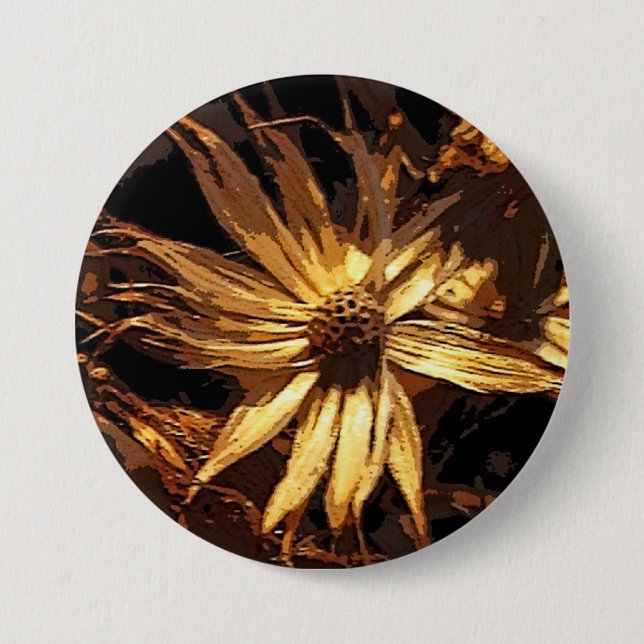 Getrocknete Blume abstrakt Button (Vorderseite)
