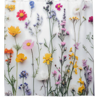 GETROCKNETE BLUME ÄSTHETISCHE FLORALLE WILDBLUME DUSCHVORHANG