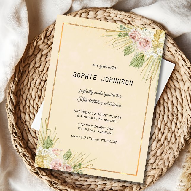 Getrocknete Blume Geburtstag Einladung (Von Creator hochgeladen)