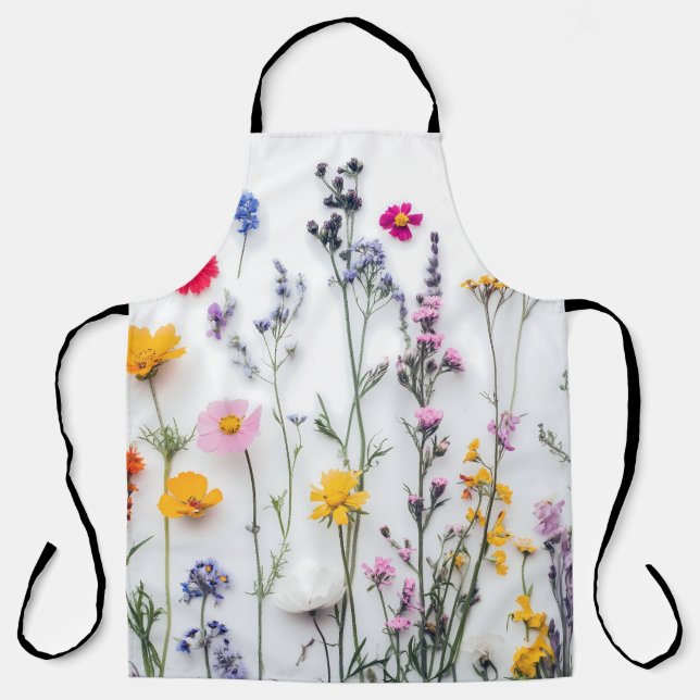 GETROCKNETE BLUMEN ÄSTHETISCHE BLUMEN WILDBLUMEN SCHÜRZE (Vorderseite)