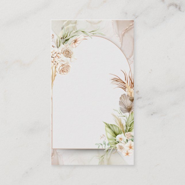 Getrocknete Blumenbogen-Hochzeitseinladung mit Gra Platzkarte (Rückseite)
