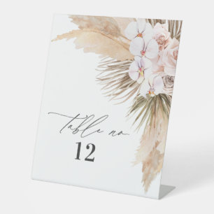 Getrocknete botanische Pampas natürliche botanisch Sockelschild