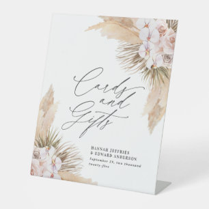 Getrocknete botanische Pampas natürliche botanisch Sockelschild