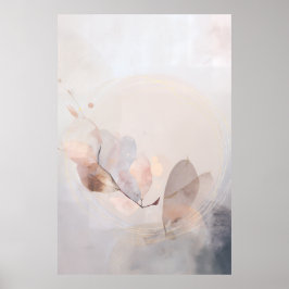 Getrocknete Eukalyptusblätter Goldkreis Minimal Ar Poster
