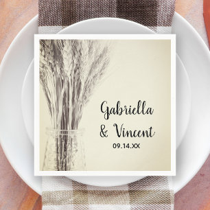 Getrocknete Gerste in Flasche Land Hochzeit Serviette